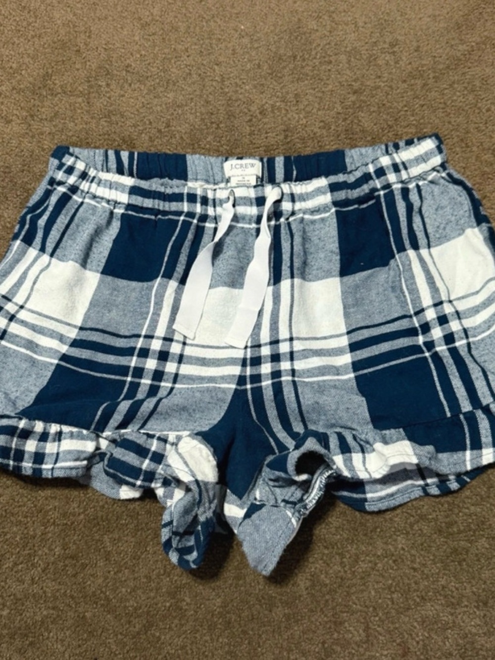 J. Crew Navy and White Plaid Women's Lounge Shorts